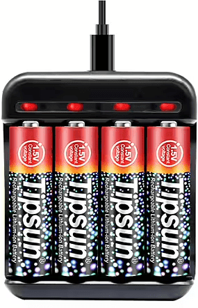 Övriga Tillverkare Tipsun Kit 1.5V AA Uppladdningsbart Lithium-ion Batteri med Laddare