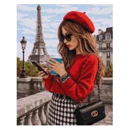 Ideyka Malen nach Zahlen - Mädchen in Paris (78585576)