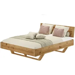 Erst-Holz Schwebebett Doppelbett 160x200 Eiche massiv geölt mit Zubehör V-60.89-16 ohne Zubehör