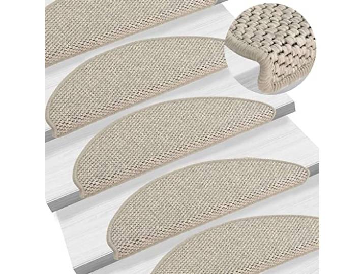 vidaXL Trapmatten zelfklevend 15 st sisal-look 65x21x4cm zilverkleurig