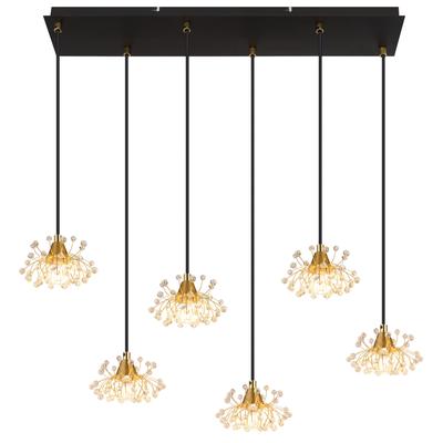GLOBO LIGHTING Hängeleuchte "FIORE", gold (schwarz), 1 Stk., Leuchten, Hängelampe/Pendelleuchte/Esszimmer/Wohnzimmer/Esstisch, Hängeleuchte