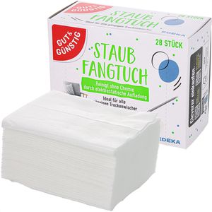 Gut&Günstig Ersatztücher Staubfangtuch, Nachfüllpack, trocken, 28 Tücher, 28 Stück