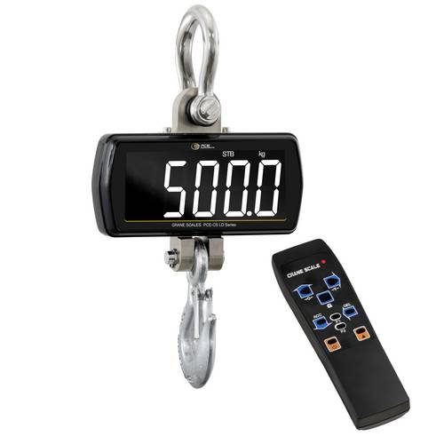 PCE Instruments Kranwaage PCE-CS 500LD |500 kg| Fernbedienung|Genauigkeit 1% v.Mb.|groß|Haken |Schäkel inkl. uvm