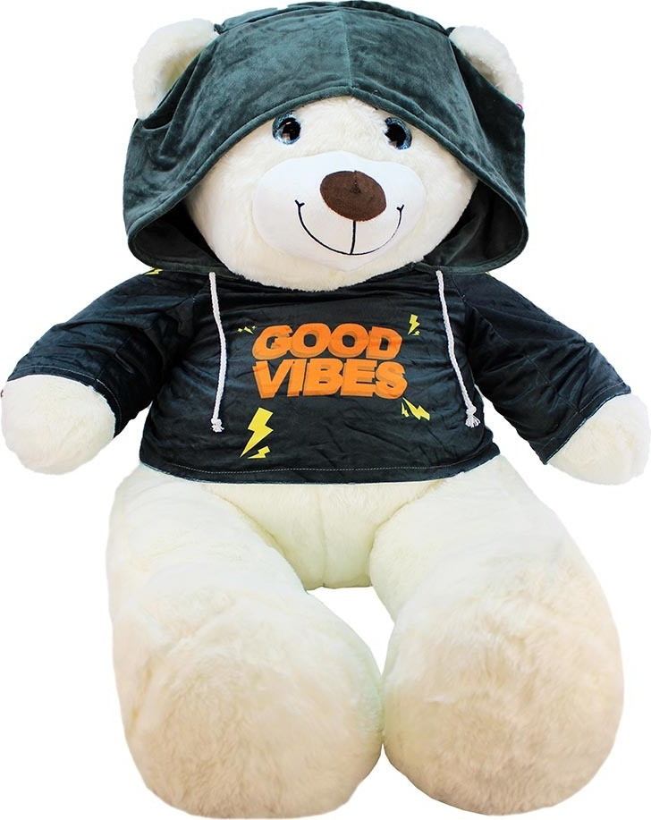 Bemiro Teddy kussen met pullover Good Vibes XXL - 120 cm