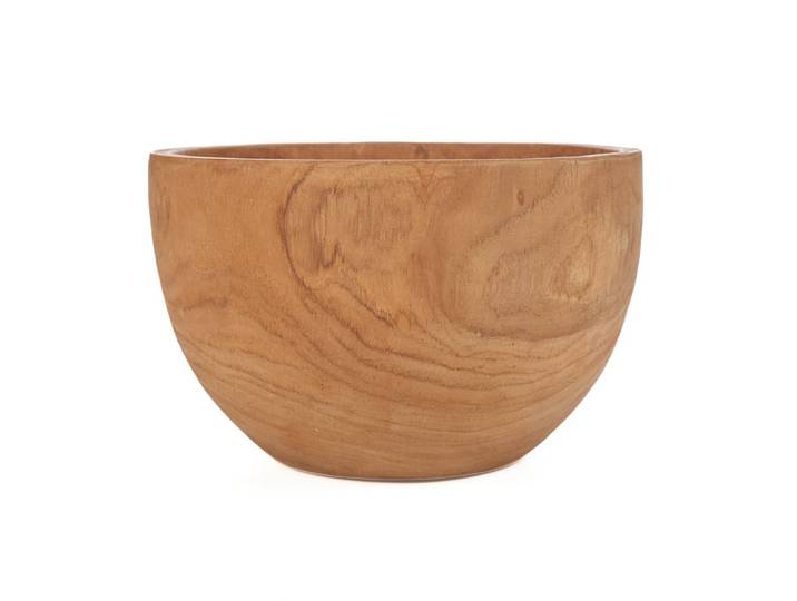 Bol bois de teck marron 25x25x15cm