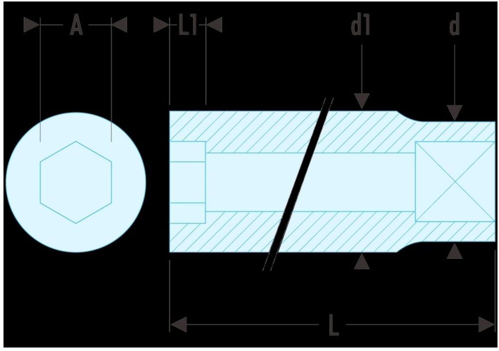 Facom Steckschlüssel 1/4" 6-Kant 13/32 (R.13/32)