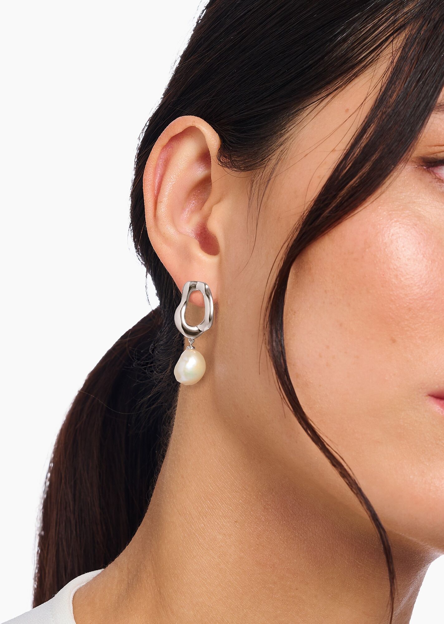 Paar Ohrstecker THOMAS SABO "Natural Beauty Ohrringe mit Perlen Bold Elegance", bunt (silberfarben, weiß), Ohrringe, Damen, Perlen Silber 925 (recycelt), Perlen, Silber 925 (recycelt), Paar Ohrstecker, mit Süßwasserzuchtperle