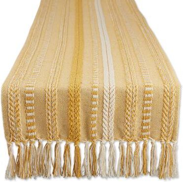 DII Black Braided Stripe Table Runner