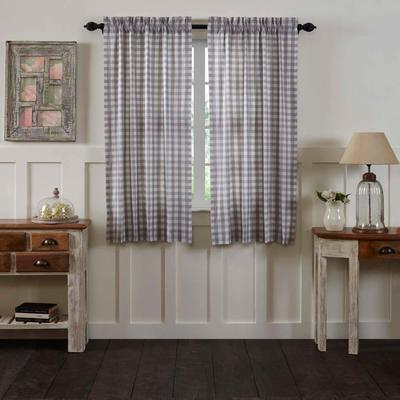 VHC Brands Annie Buffalo Check Short Panel Set - Short Panel 63x36 - Short Panel 63x36
