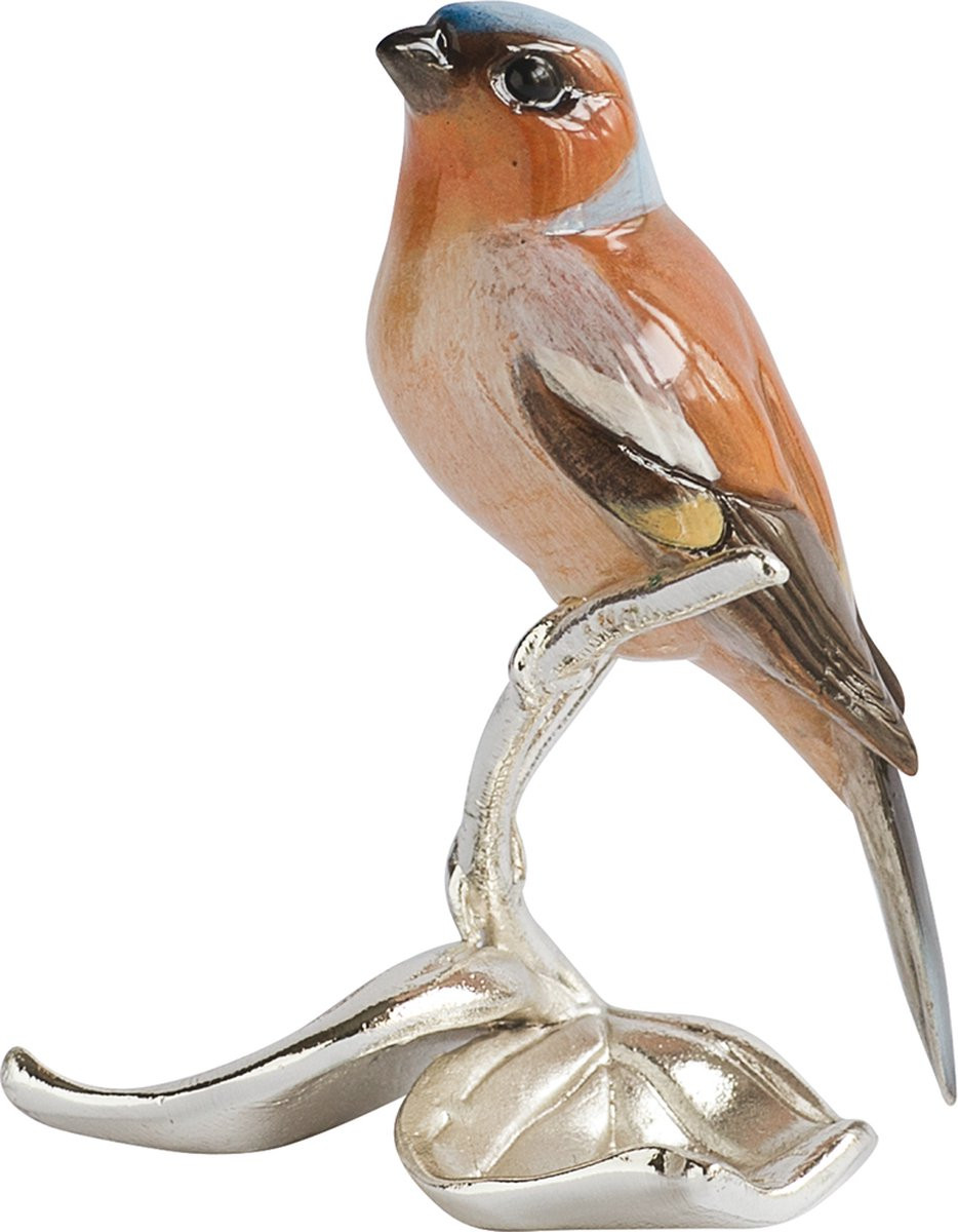 MadDeco Verzilverd Beeldje Vink met Voetstuk voor op Tafel