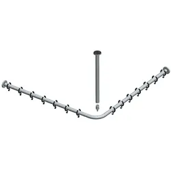 Keuco Brausevorhangstangen Set Plan 14936010800 für Viereck Dusche 80 x 80 cm, chrom