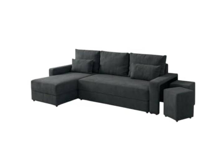 Furnelo Austin Ecksofa L Schlaffunktion Bettkasten 2 Hocker