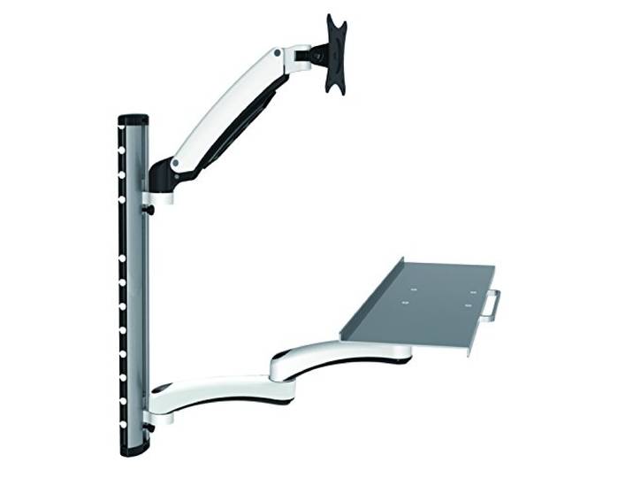 HFTEK - FY02CWS - Monitor houder muurbeugel voor schermen van 13-27 inch met VESA 75/100 - Toetsenbordhouder