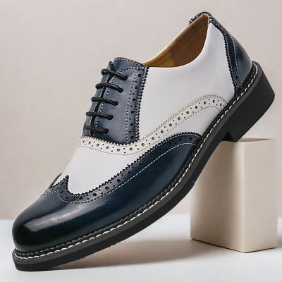LightInthebox Men's Two-Tone Faux Leather Wingtip Oxford Gatsby Shoes – Vintage 1920s Brogue Spectator Dress Shoes for Wedding, Prom, Swing Dance, Roaring Twenties Party