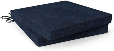 Costway Outdoor Chair Cushion Set of 2 Waterproof Fade-Resistant Olefin Seat Cushions-Navy