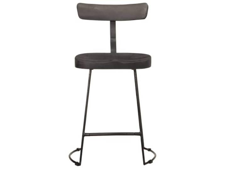HKLGBVCR Barhocker, 2-teilig, Schwarz, 49 x 43 x 79 cm, Mangoholz, massiv Stabile Metallfüße, bequeme Rückenlehne, integrierte Fußstütze, Tragkraft 110 kg, einzigartige Vene