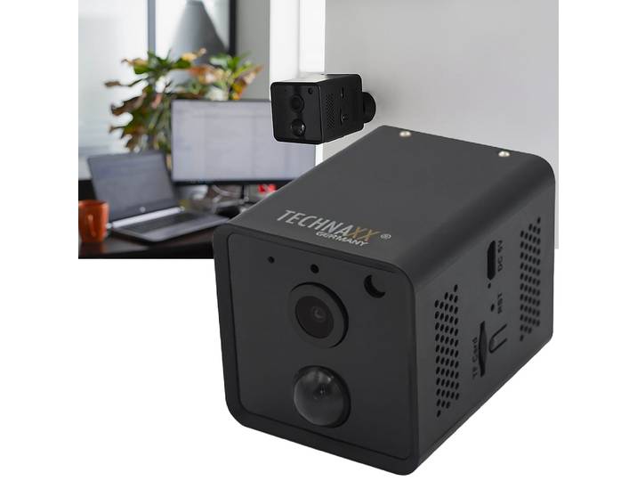 Mini-Überwachungskamera in Full-HD, Überwachung innen mit PIR-Sensor, 4,8 x 6,6 x 4,8 cm