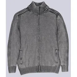 engbers Herren Modische Strickjacke Grau regular uni Stehkragen - XL