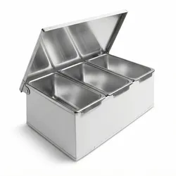 Edelstahlschale für 3 Zutaten, 230 x 150 x 90 mm