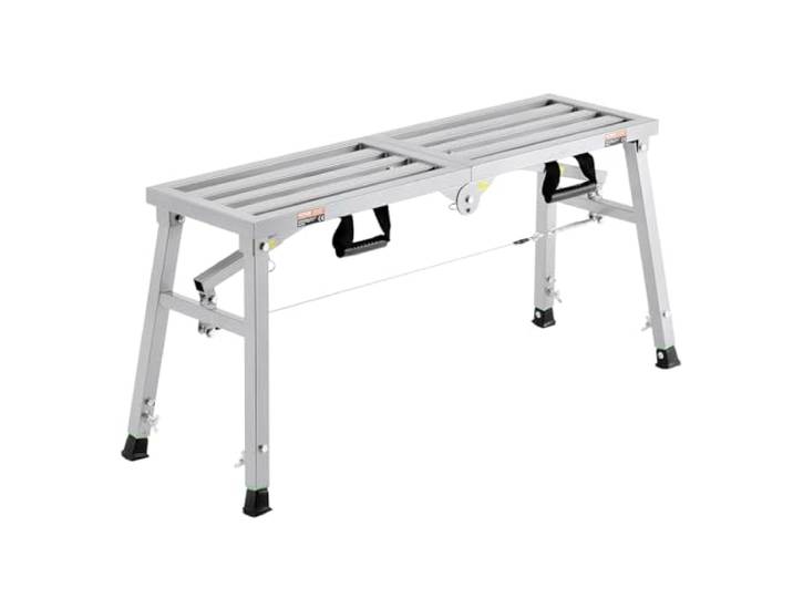 VEVOR Plateforme de Travail Échafaudage Pliant Portable 500/620/740 mm en Acier Allié\, Capacité de Charge 180 kg\, Pieds Antidérapants\, Tabouret de Peinture pour Cloisons Sèches\, Nettoyage\, Lavage
