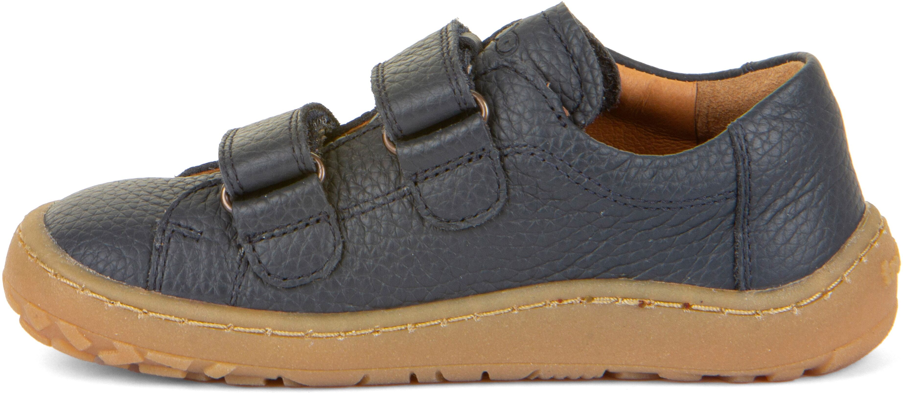 Barfußschuh FRODDO "Barefoot Base", Jungen, Gr. 35, chromfrei gegerbt, blau (nachtblau), Leder, unifarben, Schuhe Barfußschuh, Klettschuh, Kindergartenschuh, Lauflernschuh mit Klettverschlüssen