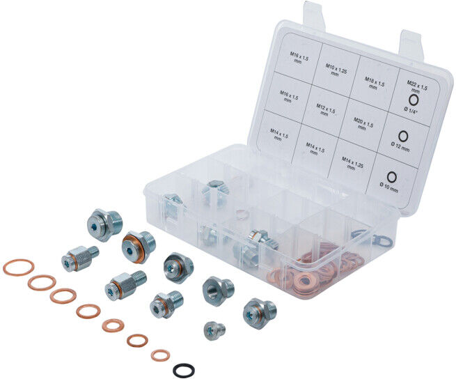 BGS Assortiment de réparation de bouchons de vidange d’huile 63 pièces ; BGS technic (70184)