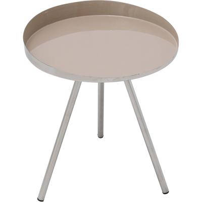 Beistelltisch KAYOOM "Morrison, runder Beistelltisch, edler Look", grau (taupe, silber, taupe), B:41cm H:47cm T:41cm, 100% Eisen, Tische, Beistelltisch, Dekorativ, glanzvolle Lackierung, stilvolles Design