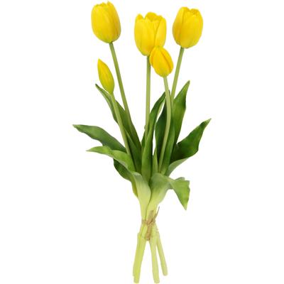 Kunstblume I.GE.A. "Tulpen", gelb, B:20cm H:39cm L:12cm, Polyester, Kunstpflanzen, Real-Touch Tulpenbund künstlich Blüten Tulpenstrauß