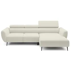 Ecksofa Alisson Stoff Weiß Ivory
