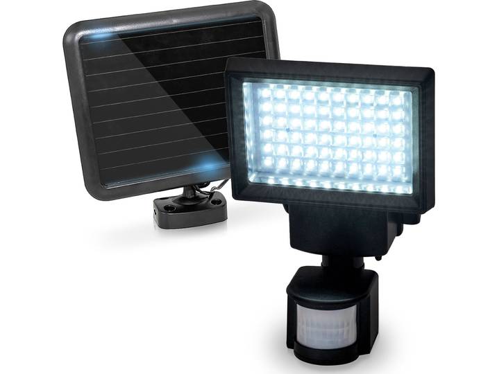 LED-Wand-Fluter mit Solarpanel und Bewegungssensor, 600 Lumen, 12 W