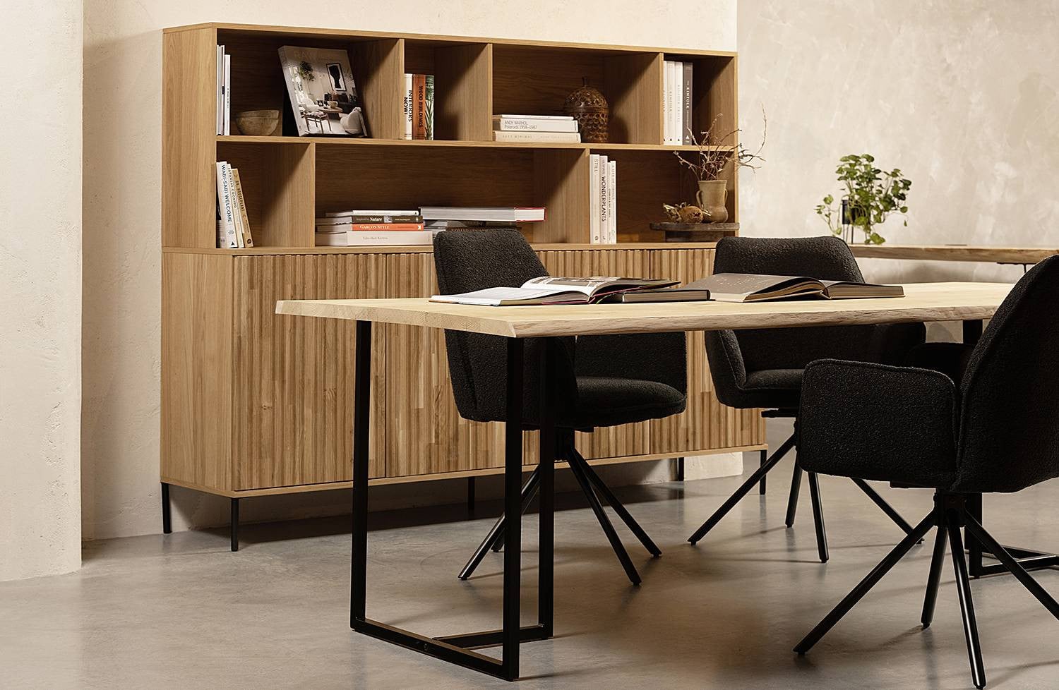 WOOOD New Gravure Wandkast Essen Espresso Bruin B: 150 cm, D: 44 cm, H: 200 cm