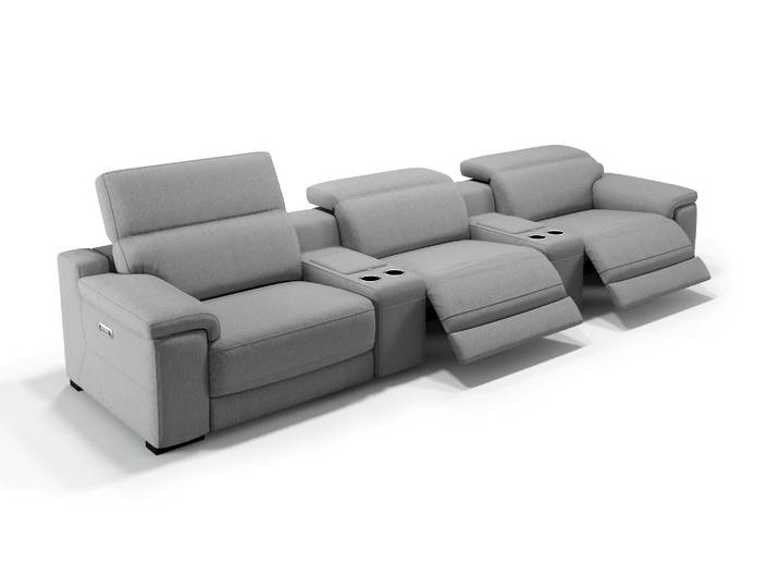 Stoff Kino Couch 3-Sitzer SORA mit Verstellung
