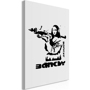 Artgeist Wandbild Banksy Mona Lisa, Leinwand, Hochformat, 80 x 120 cm