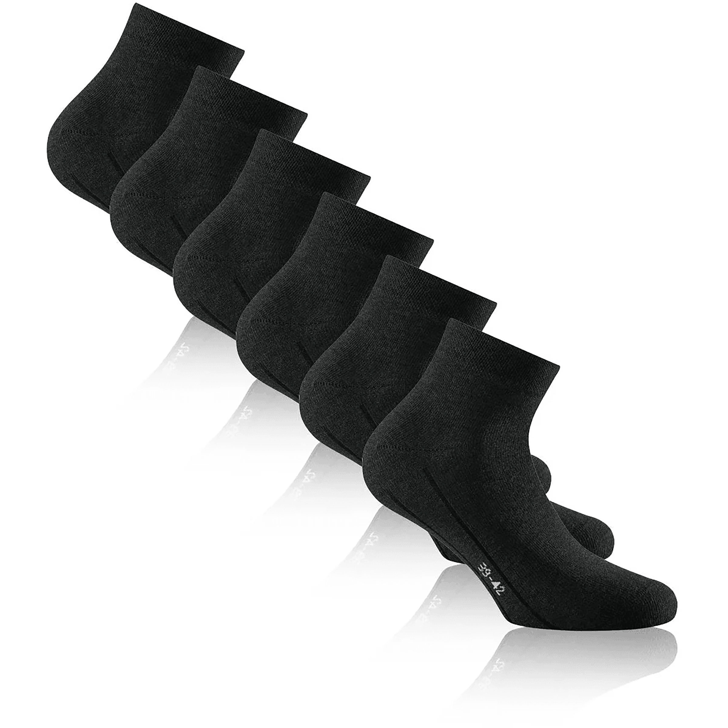 Rohner Sneaker Plus 3er Pack Freizeitsocken schwarz Größe 47 Lifestyle Hautfreundlich
