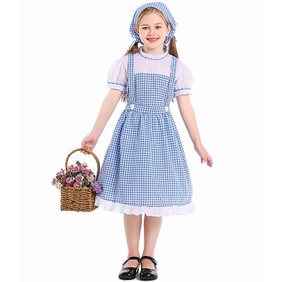 Märchen Dorothy Kleid Outfits Kostüm Märchenfiguren Traditionell for Mädchen Kinder Halloween Karneval Leistung Pädagogisches Ankleiden Verkleidung für Schulveranstaltungen