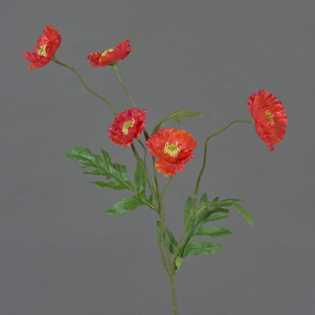 Oranje Kunstbloem Papaver - Decoratieve Nep Bloem - 65 cm
