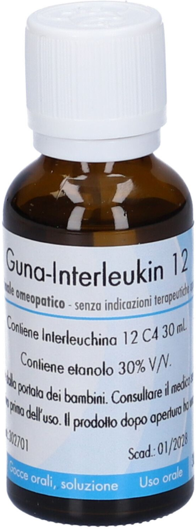 GUNA SpA Interleukin 12 C4 Orale Gtt 30 ml, Medicinale Omeopatico per il Sistema Immunitario