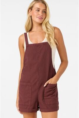 O'Neill s Summerlin Romper in Chocolate, Size 2XL, Linen