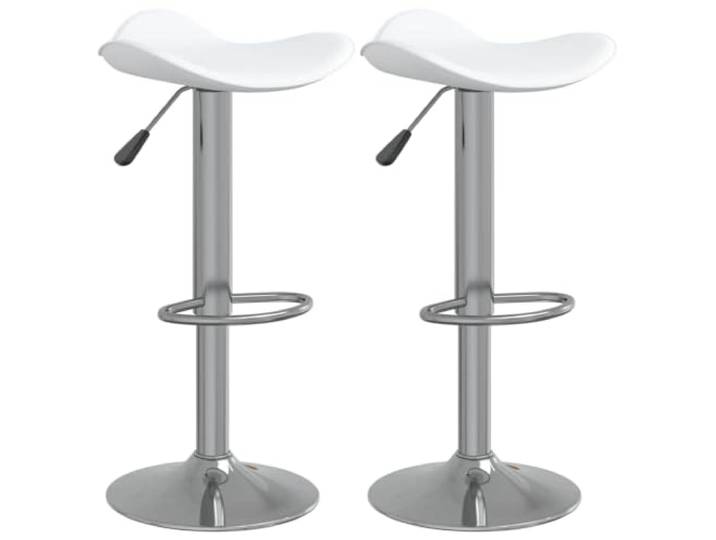 GHVBNMF Barhocker 2er Set Weiß - Höhenverstellbar Kunstleder Elegantes 2er-Set Tresenhocker für Küche und Essen, 360° drehbar mit verchromtem Fuß und Fußstütze.