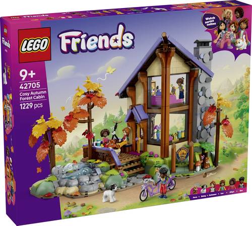 42705 LEGO FRIENDS Gemütliche Hütte im Herbstwald 4 Spielfiguren, ein Hund und ein Eichhörnchen