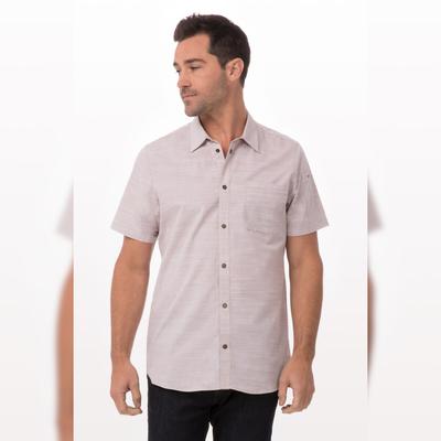 Chef Works® Herrenhemd HAVANA 1/2 Arm, Taupe, Größe 2XL