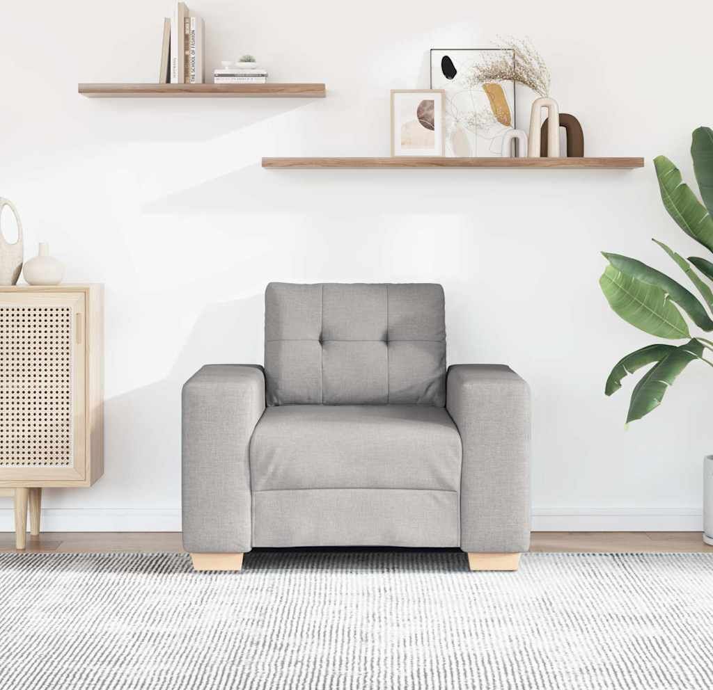 vidaXL Canapé/Fauteuil gris nuage 100x78x80 cm tissu