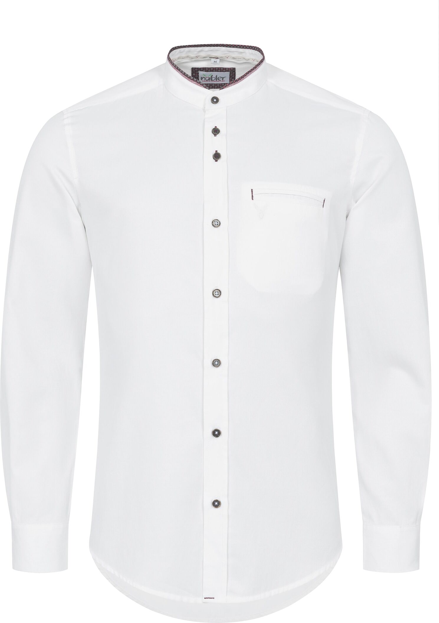 Trachtenhemd NÜBLER "Trachtenhemd Otto", Herren, Gr. L, EURO, weiß, Obermaterial: 100% Baumwolle CO., Hemden Trachtenhemd