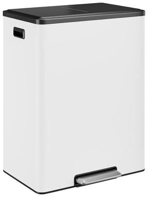 Garvee 2x8 Gallon Dual Compartment Stainless Steel Kitchen Trash Can with Soft-Close Foot Pedal, Removable Inner Buckets