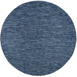 KADIMA DESIGN Teppich Kurzflor Unifarben Wohnzimmer schmutzabweisend Dunkelblau Rund 80D | 100% Polypropylen, Rücken aus Polypropylen | pflegeleicht