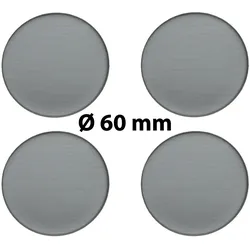 4 x Ø 60 mm Polymere Aufkleber / Metall-Optik / Nabenkappen, Felgendeckel