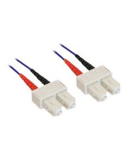 InLine Patch-Kabel SC multi-mode M bis M 5 m Glasfaser 50/125 Mikrometer OM4 halogenfrei Violett (83505P)