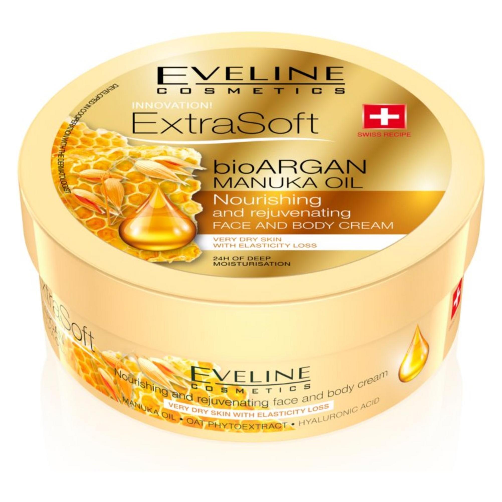 Eveline Extra Soft Bio Argan Nourishing Face and Body Cream Manuka Oil (Körpercreme, 175 ml) (085360)