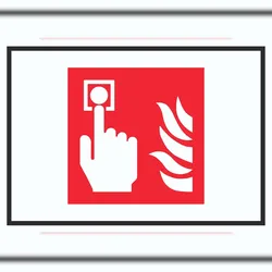 HB-Druck Brandmelder Symbol Schild A2 Rückseite selbstklebend
