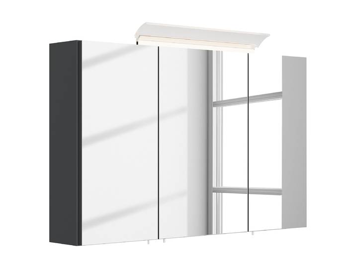 Armoire miroir acrylique 120cm Gris/Graphite